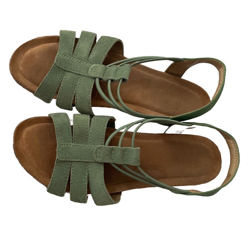 Green Strappy Earth Origins Sandals - Picture 3 of 4